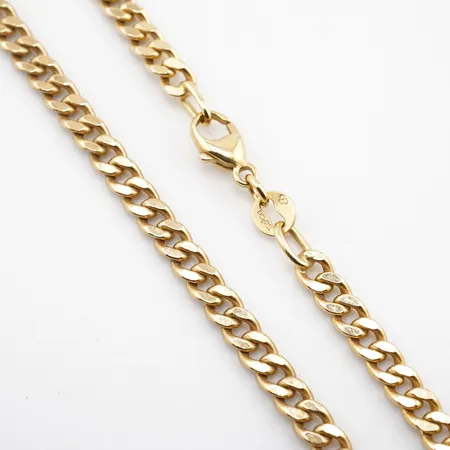 Halskedja, pansar, 51cm, bredd 4mm, 18k Vikt: 9,9 g