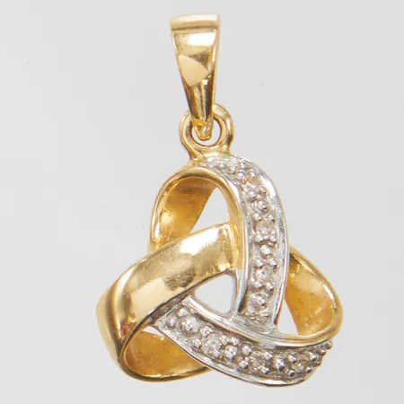 Hänge med diamanter 6 x ca 0,005ct, längd 15mm, bredd 11mm, GHA, 18K Vikt: 1,3 g