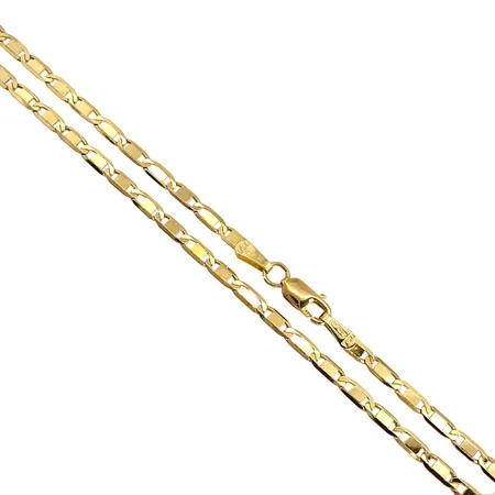 Halskedja 18K guld, längd 45,5 cm, bredd 2 mm, tjocklek 0,5 mm, fint skick Vikt: 5,6 g