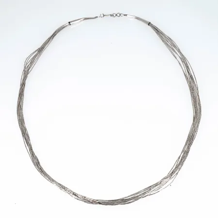 Collier flerradigt 60cm silver 925/1000 12,4g.