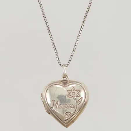Kedja 43cm medaljong "Mamma" 925/1000 Silver 7,8g.
