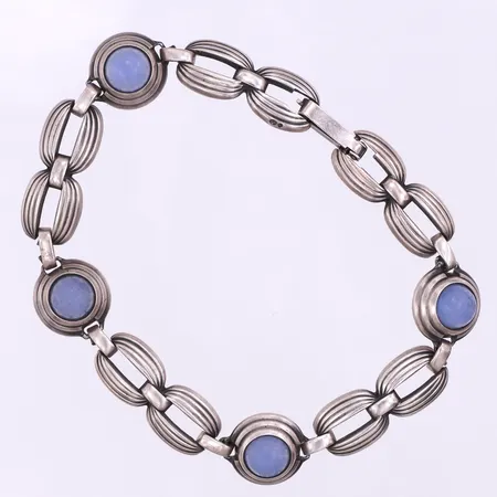 Armband med stenar,K&L,längd ca 19 cm,bredd 9.6 mm,silver 835/1000. Vikt: 13,3 g