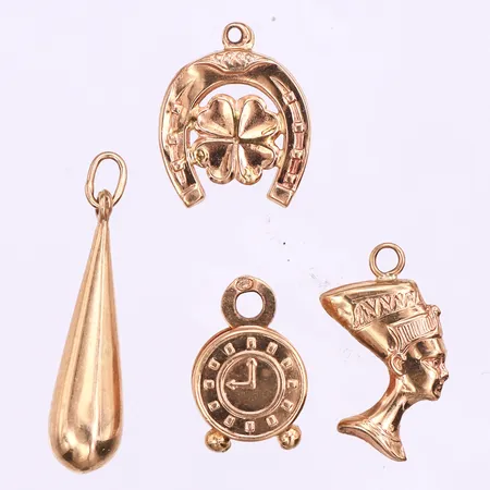 Hängen/berlocker 4 st,höjd 8.8-21.8 mm,18k. Vikt: 3,4 g