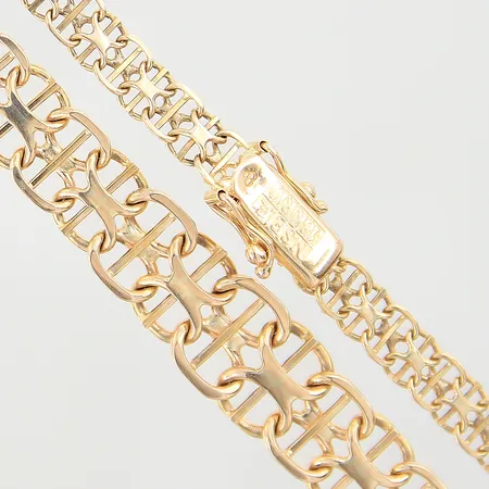 Collier doserad X-länk med stav längd 45,5cm bredd 5-10mm 18K Vikt: 19,6 g