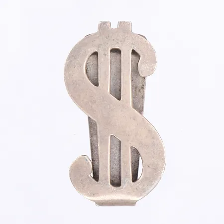 Sedelklämma dollartecken GFAB längd 50mm bredd 25mm silver 925/1000 Vikt: 17 g