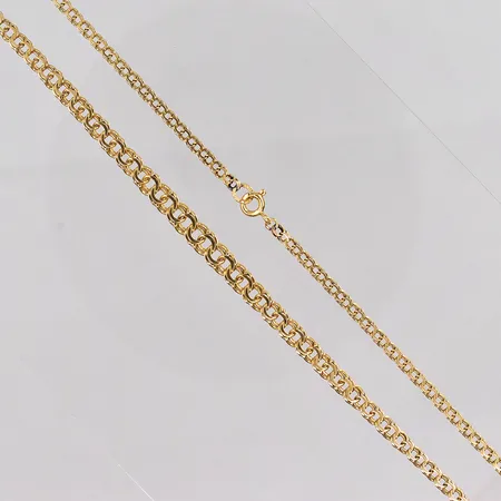 Collier doserad Bismarck Hallberg Guldvarufabrik längd 46cm, bredd 3-5,6mm 18K Vikt: 10,3 g