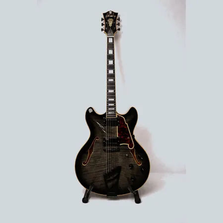 Gitarr D'Angelico New York Excel DCTP Grey Black, kvitto från 2018, snr:W1702615, originalcase, Korea. Skickas med Bussgods eller PostNord