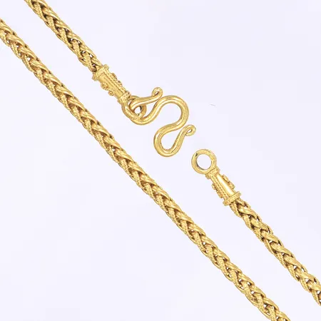 Halskedja längd 56cm bredd 3mm 23K Vikt: 45,6 g