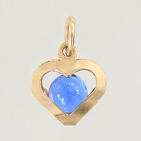 Hänge med blå sten 13x9mm 18K  Vikt: 0,5 g