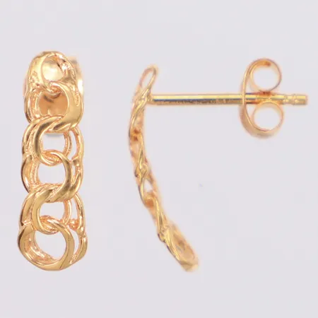 Örhängen Bismarck längd 13,7mm, bredd 3-4,3mm, 18K Vikt: 0,9 g