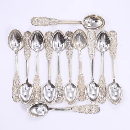12 teskedar, 10cm, silver 830/1000 Vikt: 100,5 g