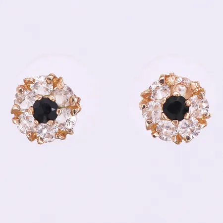 Örhängen paret med stenar,diameter ca 8.5 mm,14k. Vikt: 1,9 g