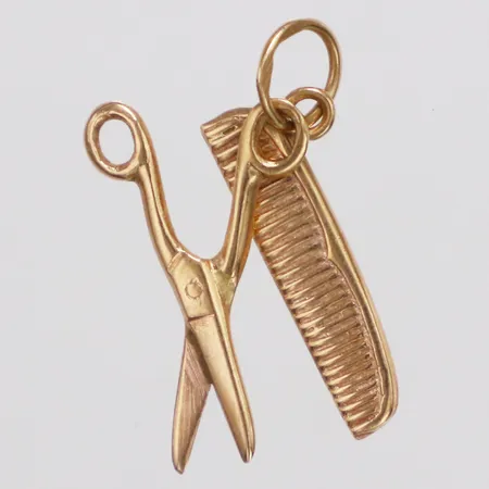 Hänge sax och kam längd 20mm bredd 2-11mm 18K Vikt: 1,1 g