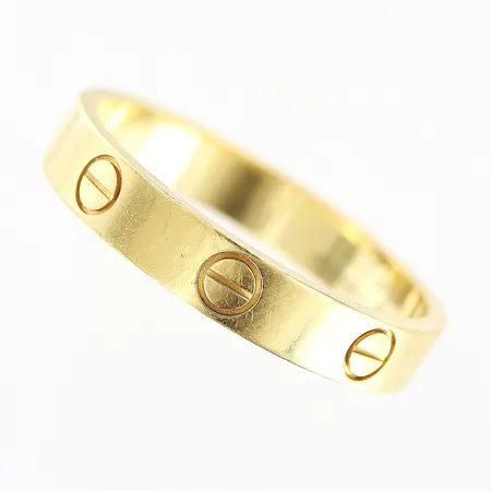 Ring Cartier Love stl:18½/58 bredd ca 3,5mm serienr SSH968 certifikat Januari 2023, gravyr, repig, 18K Vikt: 3,6 g