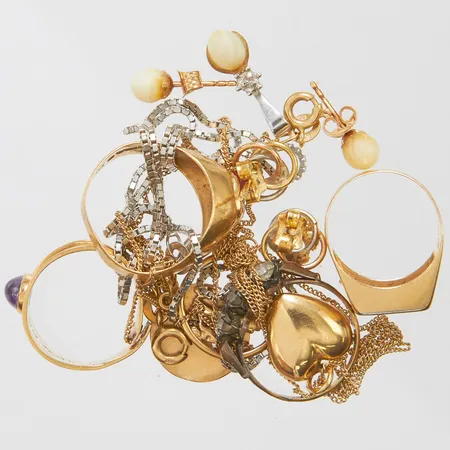 Diverse guld defekta 18K, bruttovikt: 23,1g Vikt: 23,1 g