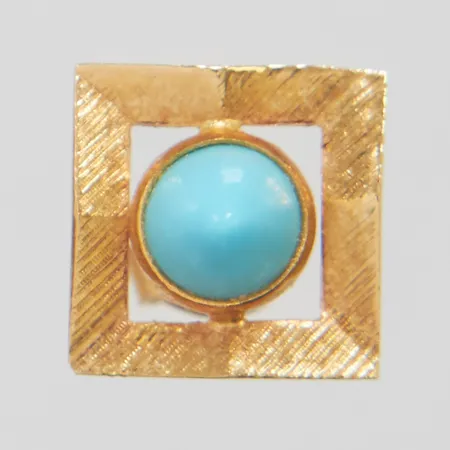 Örhänge udda med turkos 8 x 8mm 18K Vikt: 0,5 g