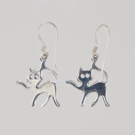 Örhängen katter längd 30mm, bredd 18mm, silver 925/1000 Vikt: 2,3 g