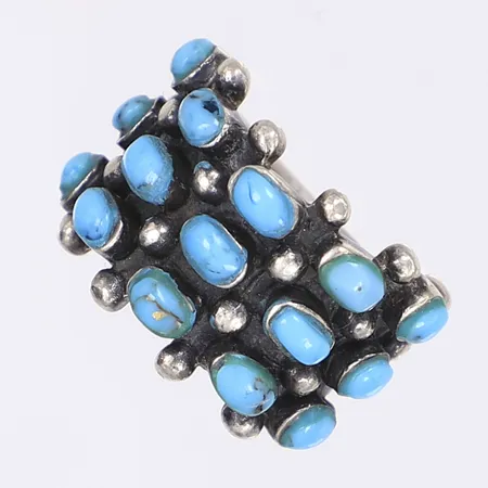 Ring med turkoser stl: 17 bredd 6-10mm silver 925/1000 Vikt: 11 g