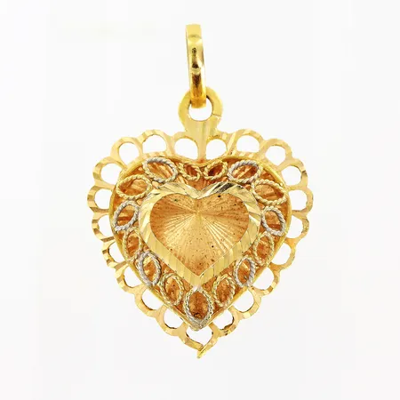 Hänge hjärta längd 37mm bredd 26mm defekt 21K.  Vikt: 4,6 g