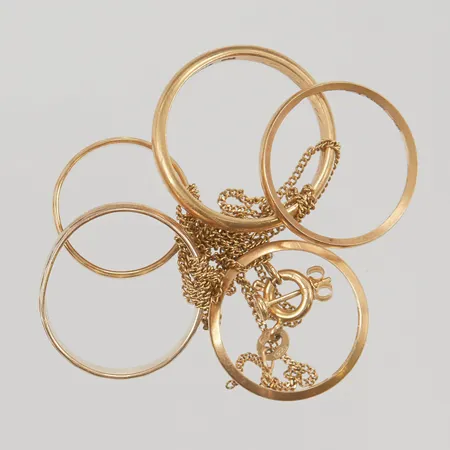 Diverse guld defekt/gravyr, 18K 17,8g.