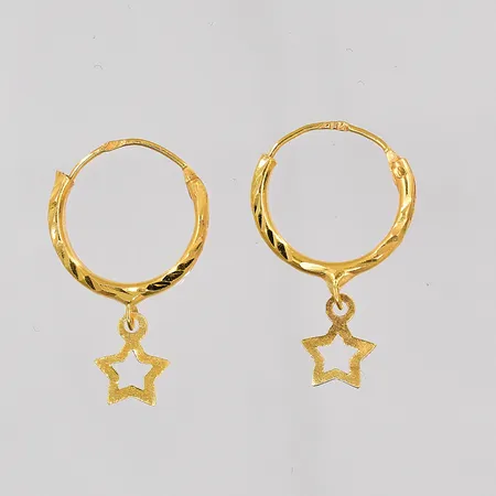 Örhängen med stjärnor Ø 12,3mm 21K Vikt: 0,8 g