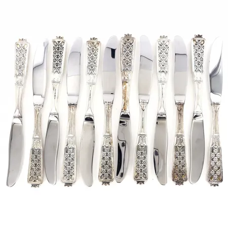 12 Knivar 19,5cm med stålblad, modell:Prinsess, CESON 830/1000 Vikt: 773,6 g