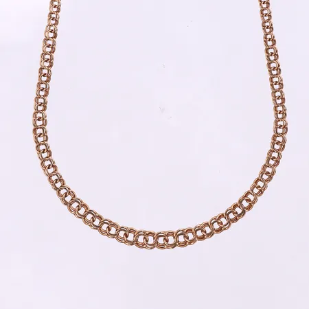 Collier Bismarck,längd ca 48 cm,bredd 2.5-4.8 mm,bruksslitage,18k. Vikt: 7,8 g