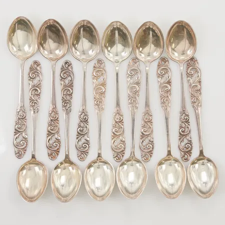 12 Kaffeskedar 11,5cm 830/1000 Silver 117,8g.
