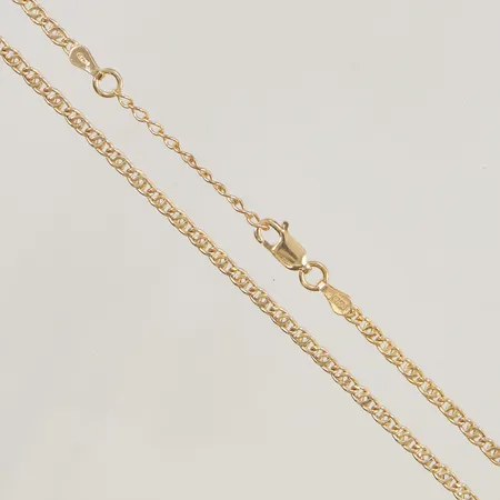 Kedja 41-44cm bredd2mm förgylld 925/1000 Silver 3,1g.