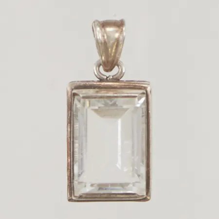 Hänge 19x12mm vit sten 925/1000 Silver 5,8g.