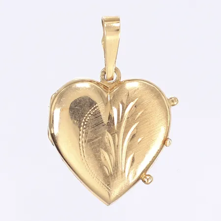 Medaljong hjärta längd inkl ögla 35mm bredd 20mm 18K Vikt: 6,5 g