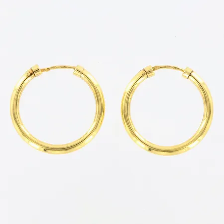 Örhängen creoler Ø24mm, bredd ca 2,5mm, ihåliga, 18K Vikt: 3,7 g