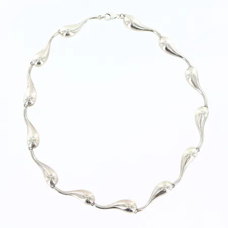 Collier Guldfynd längd 41,5cm bredd 2-9mm, silver 925/1000. Vikt: 38 g