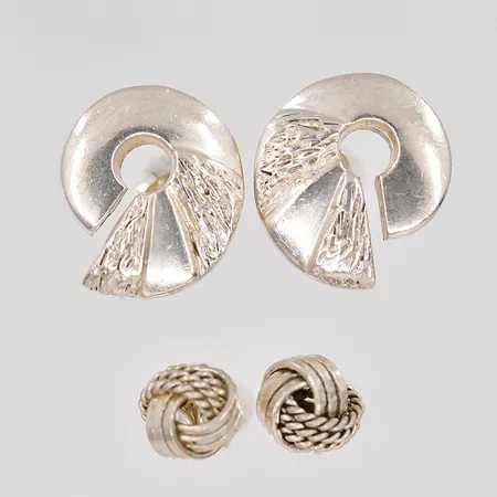 2 par Örhängen Ø 6-13mm udda stoppar silver 925/1000 Vikt: 3,5 g
