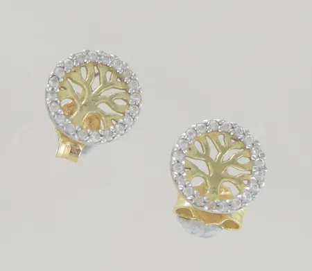 Ett par örhängen med stenar diam 0,8 cm 14K Vikt: 1,3 g