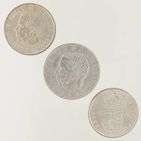 Diverse olika mynt, olika år, inga tillbehör, silver 400/1000 Vikt: 45,8 g