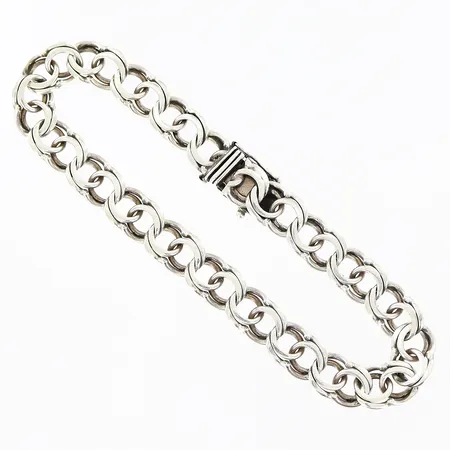 Armband Bismarck längd 20,5cm bredd 8mm, silver 925/1000 Vikt: 15,5 g