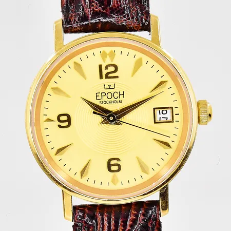 Damur Epoch Stockholm Jubilee Elegance 18K, quartz 24mm ref EP4004 läderband original etui