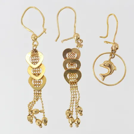 3 örhängen defekta 18K Vikt: 4,5 g