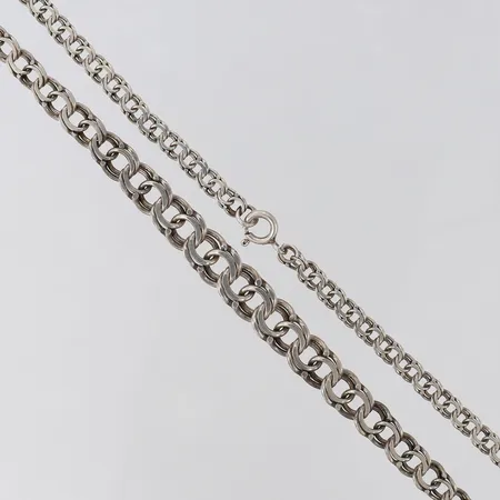 Kedja Bismarck doserad längd 43cm bredd 4,5-8mm, Silver 925/1000.  Vikt: 15,5 g