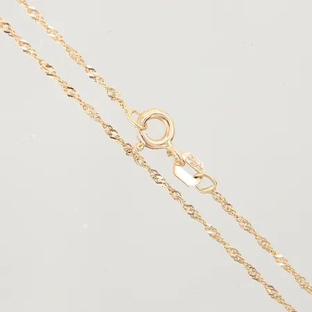 Kedja Singapore GHA längd 38cm bredd 1mm 18K  Vikt: 1,2 g