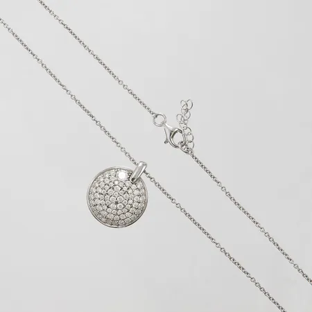 Kedja Ankar med hänge längd: 42,5-45,5cm, bredd: 1,6mm, hänge: 25,1x20,5mm, vita stenar, GHA, silver 925/1000 Vikt: 7,5 g