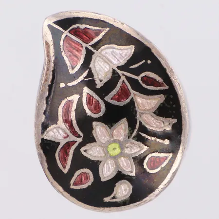 Dosa med emaljdekor längd 29mm, bredd 21,5mm, silver 925/1000 Vikt: 16,7 g