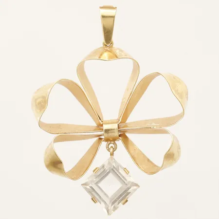 Hänge med sten längd 42mm inklusive ögla, bredd 32mm, Stigbert, 18K  Vikt: 6 g