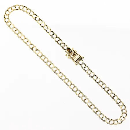Armband Bismarck längd 18,5cm bredd 3,5mm, slitage 18K.  Vikt: 3 g