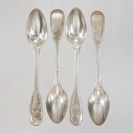 4 Kaffeskedar Fransk Modell A. Floberg år 1931, 14cm Silver 830/1000 Vikt: 102,7 g