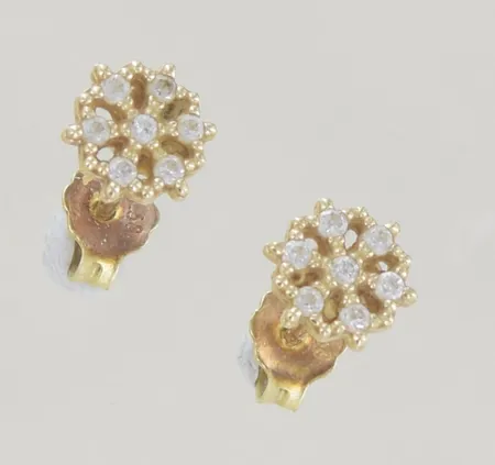 Ett par örhängen med stenar diam 0,5 cm 14K Vikt: 0,9 g