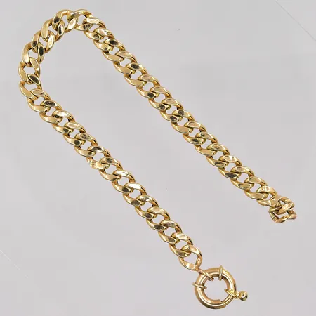 Armband Pansar längd 18,5cm bredd 6,1mm, defekt klämd skena 14K Vikt: 4,3 g