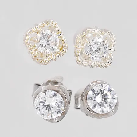 2 par Örhängen Ø 5-7mm silver 925/1000 Vikt: 3,1 g