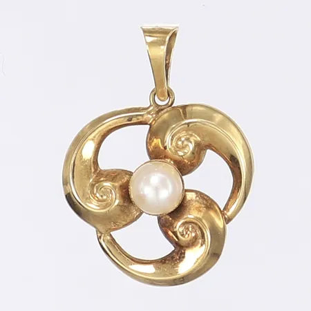 Hänge med syntetisk pärla höjd 30mm inkl öglan 14K Vikt: 2,3 g